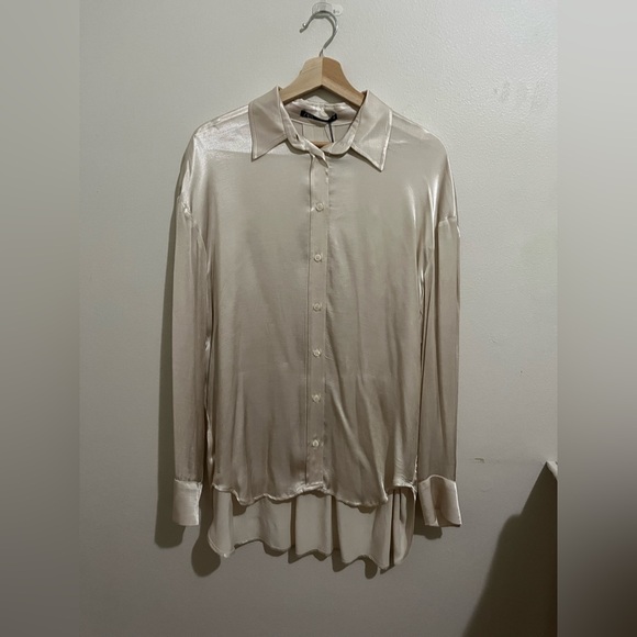 Zara Tops - Zara Cream Button Down Shirt